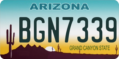 AZ license plate BGN7339