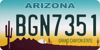 AZ license plate BGN7351