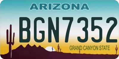 AZ license plate BGN7352