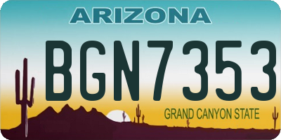 AZ license plate BGN7353