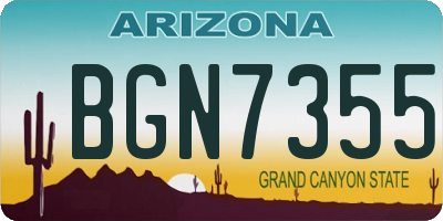 AZ license plate BGN7355