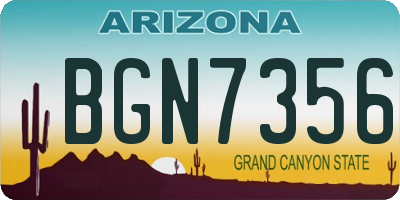 AZ license plate BGN7356