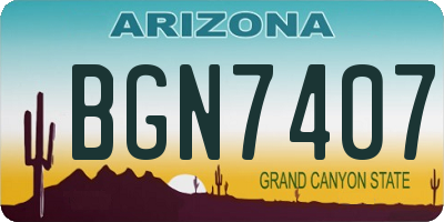 AZ license plate BGN7407