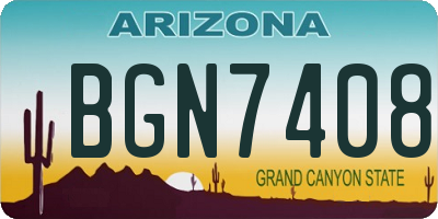 AZ license plate BGN7408