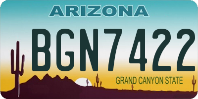 AZ license plate BGN7422