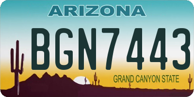 AZ license plate BGN7443