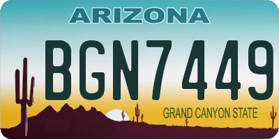 AZ license plate BGN7449