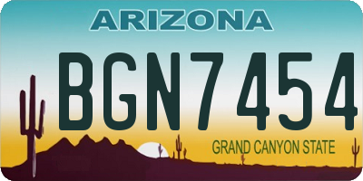 AZ license plate BGN7454