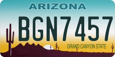 AZ license plate BGN7457