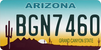 AZ license plate BGN7460