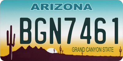 AZ license plate BGN7461