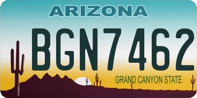 AZ license plate BGN7462