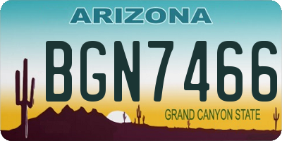 AZ license plate BGN7466