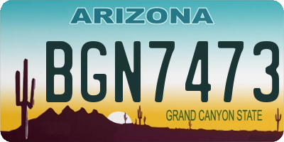 AZ license plate BGN7473