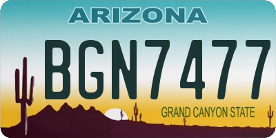 AZ license plate BGN7477