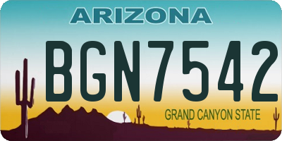 AZ license plate BGN7542