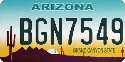 AZ license plate BGN7549