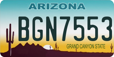 AZ license plate BGN7553
