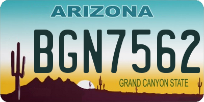 AZ license plate BGN7562