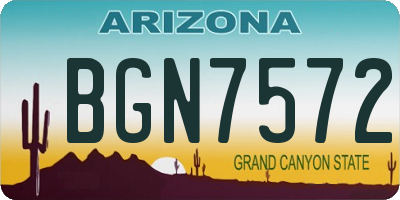 AZ license plate BGN7572
