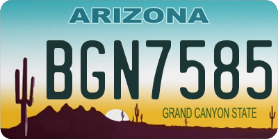 AZ license plate BGN7585