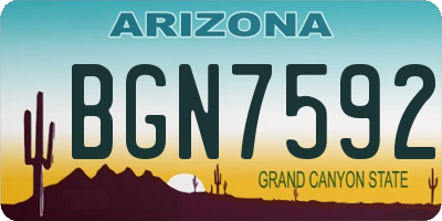 AZ license plate BGN7592