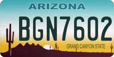 AZ license plate BGN7602