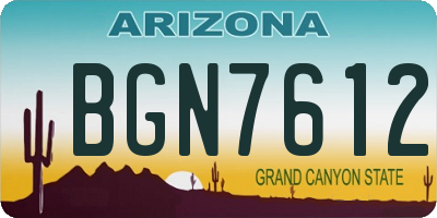 AZ license plate BGN7612