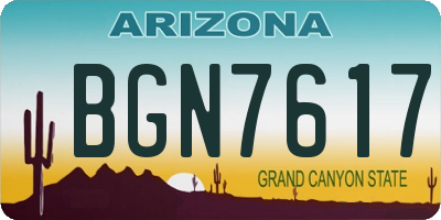 AZ license plate BGN7617