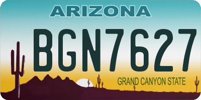 AZ license plate BGN7627