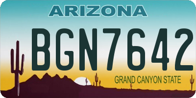 AZ license plate BGN7642
