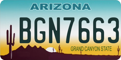 AZ license plate BGN7663