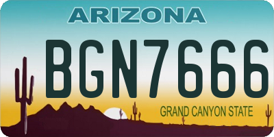 AZ license plate BGN7666