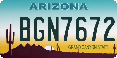 AZ license plate BGN7672