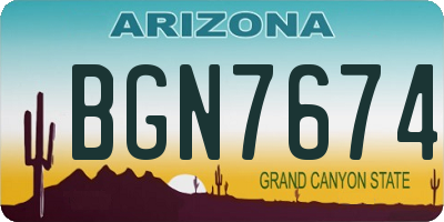 AZ license plate BGN7674