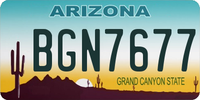 AZ license plate BGN7677
