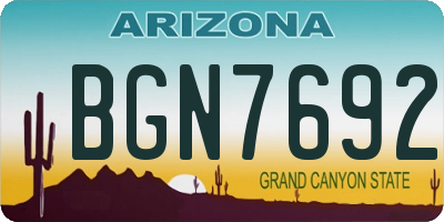 AZ license plate BGN7692