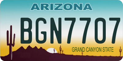 AZ license plate BGN7707