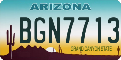 AZ license plate BGN7713