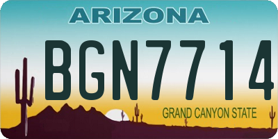 AZ license plate BGN7714