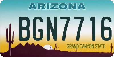 AZ license plate BGN7716
