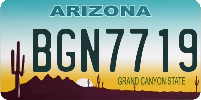 AZ license plate BGN7719