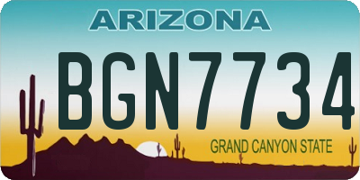 AZ license plate BGN7734