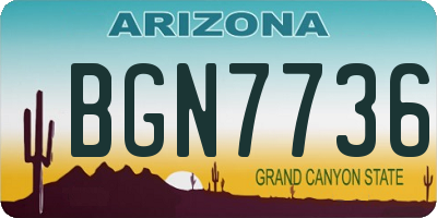 AZ license plate BGN7736