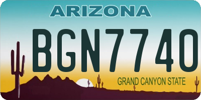 AZ license plate BGN7740