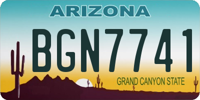 AZ license plate BGN7741