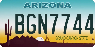 AZ license plate BGN7744