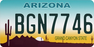 AZ license plate BGN7746