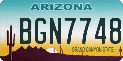 AZ license plate BGN7748