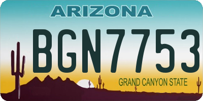 AZ license plate BGN7753